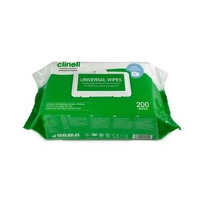 Clinell Universal Sanitising Wipes Flatpack 200/Pack