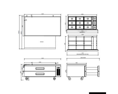 FED-X - Chef Base Refrigerated Drawer Bench 360L | XCB-60