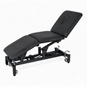 Deluxe 3 Section Electric Hi Lo Treatment Couch - Black Frame and Black Vinyl