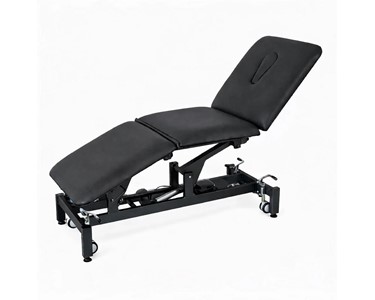 LOGIFORM - Deluxe 3 Section Electric Hi Lo Treatment Couch - Black Frame and Black Vinyl