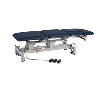 LOGIFORM - Deluxe Electric Ultrasound/Cardiology Couch with Dropaway Side - Navy Blue