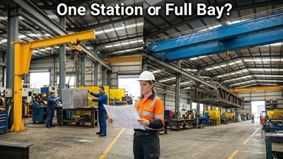 Jib Crane vs Overhead Crane Australia (2026): Coverage, Capacity, Installed Cost and Choosing the Right Lifting System for Your Facility