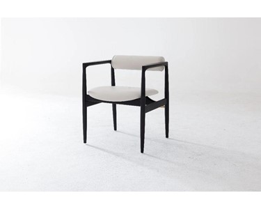 benssur - Dining Chair - The Quokka Black Finish & White Leather Seat