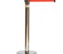 Enforcer Group - Retractable Belt Barrier Bollard | Stainless Steel - Red