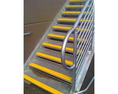 Yellow nonslip stair nosings