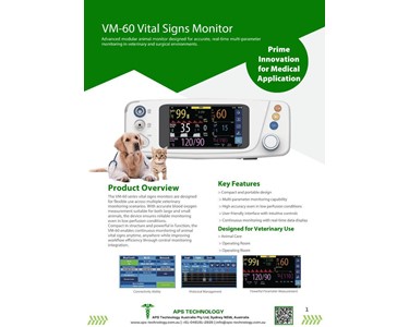 APS Technology Australia - Veterinary Vital Signs Monitor l  VM-60 