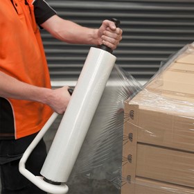 Masterwrap Hand Pallet Wrap - Clear and Black Films