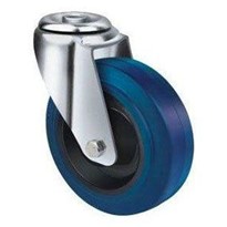 Blue Rubber Castors | TE21ENR_H | Castors & Trolley Wheels