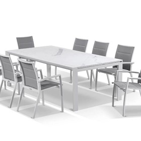 Mona Ceramic Extension Table With Sevilla Padded Chairs