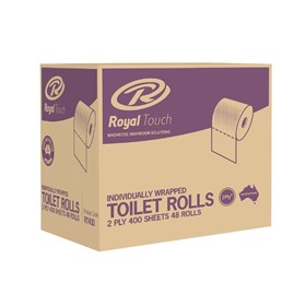 Royal Touch Individually Wrapped 2ply 400 Sheet Toilet Rolls 48/Carton