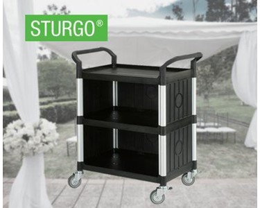 STURGO 3 Shelf Service Cart with 3 Enclosed Sides | 18310006