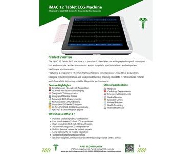 APS Technology Australia - iMAC 12 Tablet ECG Machine