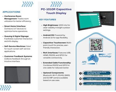 APS Technology Australia - PC-1010R Capacitive Touch Display