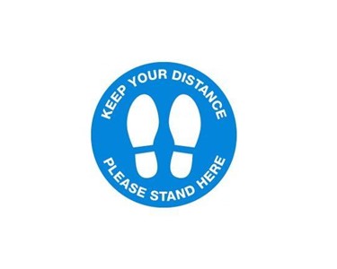 Keep Your Distance Floor Marking Sign - 300mm - Self Adhesive