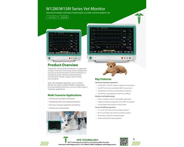 APS Technology Australia - W12M / W15M Vet Monitor