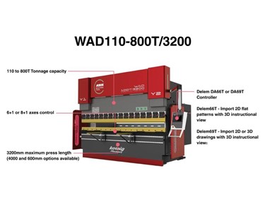 ADH Machine Tool - CNC Press Brake 110–800T 3200mm Sheet Metal Bender | PB3200