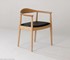 benssur - Dining Chair - RC84 Natural Finish & Black Leather Seat