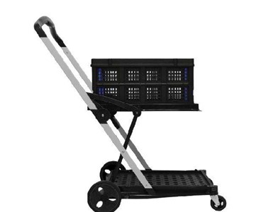 Mitaco Pty Ltd - 2 Tier Folding Trolley- 90kg Capacity- with 1 Collapsible Basket