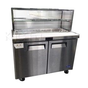 2-Door Refrigerated Salad Bar Fridge with Glass Canopy | MSF8303G 