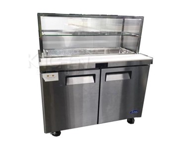 Atosa - 2-Door Refrigerated Salad Bar Fridge with Glass Canopy | MSF8303G 