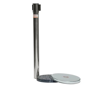 Enforcer Group - Retractable Belt Barrier Bollard | Stainless Steel - Red