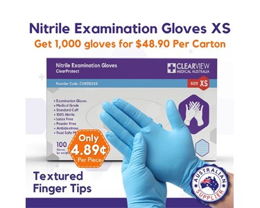 Clearview Medical Australia - Nitrile Gloves Blue - Extra Small