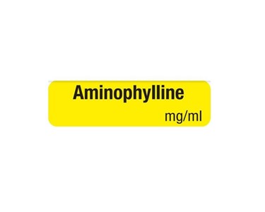 Medi-Print - Drug Identification Label - Yellow | Aminophylline mg/ml