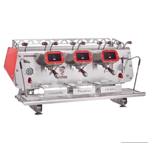 VICTORIA Red 3-Group Professional Espresso Machine