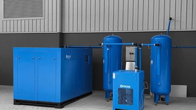 Compressed Air Sand Blasting System for Structural Steel Processing