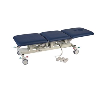 LOGIFORM - Deluxe 3 Section Full Electric Couch with Central Locking Castors Navy Blue