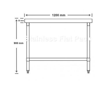 Mixrite - Stainless Steel Work Bench 1200 W x 600 D
