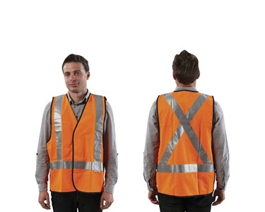 Hi Vis Safety Vest with Reflective Tape (Orange)