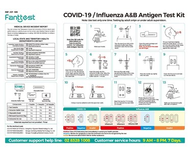 Fanttest - Influenza Flu A/B and COVID-19 Rapid Antigen Test for Home use - 5pk