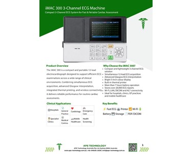APS Technology Australia - iMAC 300 3-Channel ECG Machine