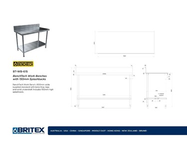 Britex - Splashback Workbenches with 150mm | BenchTech 