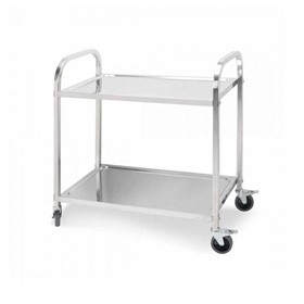 2 Tier Stainless Steel Trolley Cart Small 750 W X 400 D X 835 H 