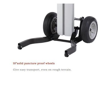 250mm puncture proof, light-weight wheels