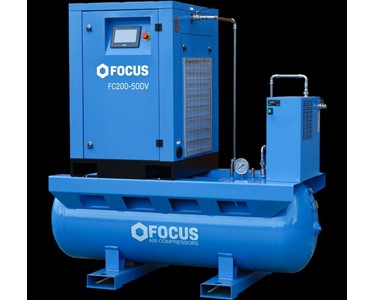 Focus Industrial - FC Screw Compressor 7.5kw-30kw Variable Speed Tank-Mounted with Dryer