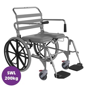 Aspire 60cm Self Propelled Shower Commode | Swing Away Footrests | SP