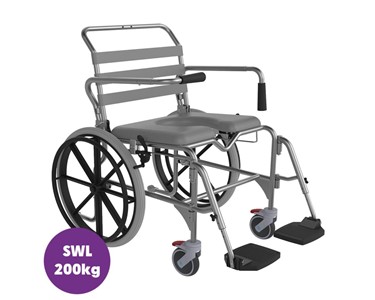 Aspire 60cm Self Propelled Shower Commode | Swing Away Footrests | SP
