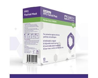 Clearview Medical Australia - Face Masks FFP2 Flatfold with Headbands