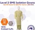 Clearview Medical Australia -  SMS Isolation Gowns with Knitted Cuffs Yellow (Large)