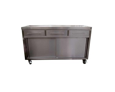 Commercial Kitchen Workbench Steel Cabinet With Drawers | 1800