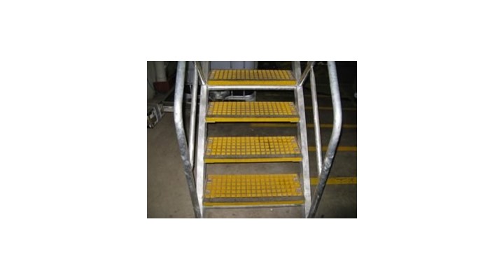 AMCO FRP non slip stair treads and nosings are ideal for aggressive environments involving chemicals, salt and so on.