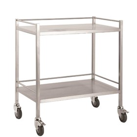 Stainless Steel Double Trolley No Drawer