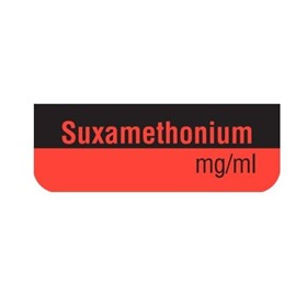 Drug Identification Label - Red | Suxamethonium 10x35 HP op