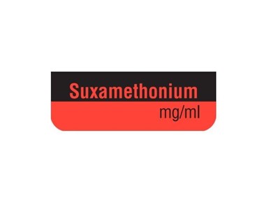 Medi-Print - Drug Identification Label - Red | Suxamethonium 10x35 HP op