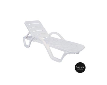 Siesta Spain - Havana Sunlounger/Ocean Side Table 3 Pc Package - White