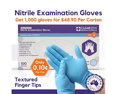 Clearview Medical Australia - Nitrile Gloves Blue -  Small