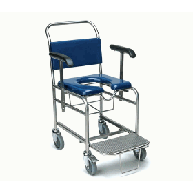 Mobile Shower Commode Chair C/W Drop arms & slide outr le